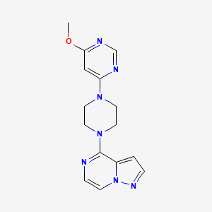 molecular formula C15H17N7O B6446559 4-methoxy-6-(4-{pyrazolo[1,5-a]pyrazin-4-yl}piperazin-1-yl)pyrimidine CAS No. 2640970-07-4
