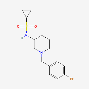 molecular formula C15H21BrN2O2S B6446579 N-{1-[(4-bromophenyl)methyl]piperidin-3-yl}cyclopropanesulfonamide CAS No. 2549049-22-9