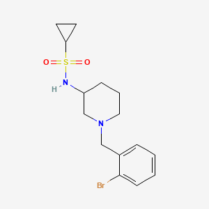 molecular formula C15H21BrN2O2S B6446586 N-{1-[(2-bromophenyl)methyl]piperidin-3-yl}cyclopropanesulfonamide CAS No. 2640862-31-1
