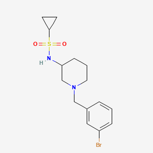 molecular formula C15H21BrN2O2S B6446592 N-{1-[(3-bromophenyl)methyl]piperidin-3-yl}cyclopropanesulfonamide CAS No. 2548980-78-3