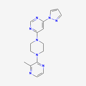 molecular formula C16H18N8 B6446600 4-[4-(3-methylpyrazin-2-yl)piperazin-1-yl]-6-(1H-pyrazol-1-yl)pyrimidine CAS No. 2549066-29-5