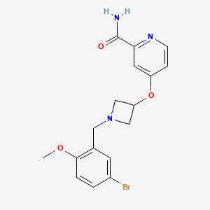 molecular formula C17H18BrN3O3 B6446624 4-({1-[(5-bromo-2-methoxyphenyl)methyl]azetidin-3-yl}oxy)pyridine-2-carboxamide CAS No. 2640818-91-1