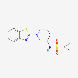 molecular formula C15H19N3O2S2 B6446626 N-[1-(1,3-benzothiazol-2-yl)piperidin-3-yl]cyclopropanesulfonamide CAS No. 2549014-60-8