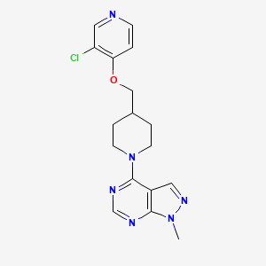 molecular formula C17H19ClN6O B6446629 3-chloro-4-[(1-{1-methyl-1H-pyrazolo[3,4-d]pyrimidin-4-yl}piperidin-4-yl)methoxy]pyridine CAS No. 2549007-35-2