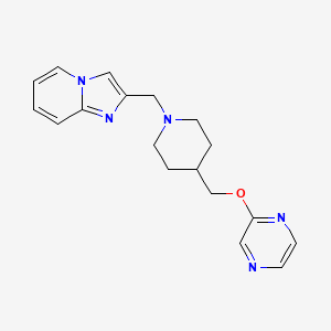 molecular formula C18H21N5O B6446663 2-{[1-({imidazo[1,2-a]pyridin-2-yl}methyl)piperidin-4-yl]methoxy}pyrazine CAS No. 2549016-24-0