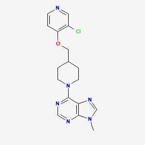 molecular formula C17H19ClN6O B6446665 6-(4-{[(3-chloropyridin-4-yl)oxy]methyl}piperidin-1-yl)-9-methyl-9H-purine CAS No. 2548985-57-3