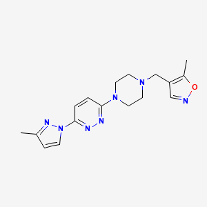 3-{4-[(5-methyl-1,2-oxazol-4-yl)methyl]piperazin-1-yl}-6-(3-methyl-1H-pyrazol-1-yl)pyridazine