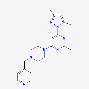 molecular formula C20H25N7 B6446701 4-(3,5-dimethyl-1H-pyrazol-1-yl)-2-methyl-6-{4-[(pyridin-4-yl)methyl]piperazin-1-yl}pyrimidine CAS No. 2548995-47-5