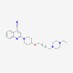 molecular formula C25H31N5O B6446707 2-(4-{[4-(4-ethylpiperazin-1-yl)but-2-yn-1-yl]oxy}piperidin-1-yl)quinoline-4-carbonitrile CAS No. 2549054-68-2