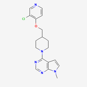 molecular formula C18H20ClN5O B6446720 3-chloro-4-[(1-{7-methyl-7H-pyrrolo[2,3-d]pyrimidin-4-yl}piperidin-4-yl)methoxy]pyridine CAS No. 2640898-56-0