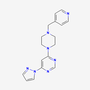 molecular formula C17H19N7 B6446722 4-(1H-pyrazol-1-yl)-6-{4-[(pyridin-4-yl)methyl]piperazin-1-yl}pyrimidine CAS No. 2549035-47-2