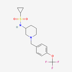 molecular formula C16H21F3N2O3S B6446743 N-(1-{[4-(trifluoromethoxy)phenyl]methyl}piperidin-3-yl)cyclopropanesulfonamide CAS No. 2548991-46-2