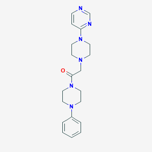 molecular formula C20H26N6O B6446766 1-(4-phenylpiperazin-1-yl)-2-[4-(pyrimidin-4-yl)piperazin-1-yl]ethan-1-one CAS No. 2549034-63-9
