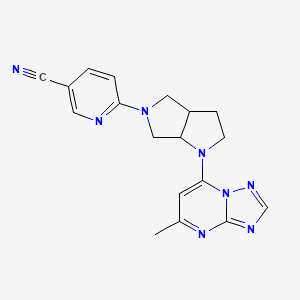 molecular formula C18H18N8 B6446849 6-(1-{5-methyl-[1,2,4]triazolo[1,5-a]pyrimidin-7-yl}-octahydropyrrolo[2,3-c]pyrrol-5-yl)pyridine-3-carbonitrile CAS No. 2640865-62-7