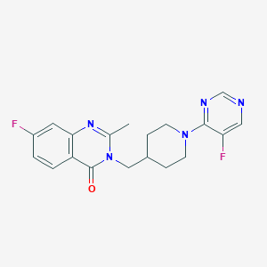 molecular formula C19H19F2N5O B6446860 7-fluoro-3-{[1-(5-fluoropyrimidin-4-yl)piperidin-4-yl]methyl}-2-methyl-3,4-dihydroquinazolin-4-one CAS No. 2549034-96-8