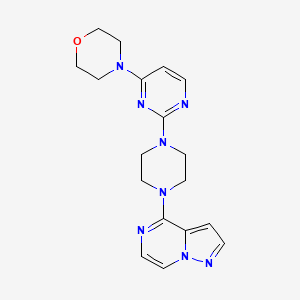 molecular formula C18H22N8O B6446870 4-[2-(4-{pyrazolo[1,5-a]pyrazin-4-yl}piperazin-1-yl)pyrimidin-4-yl]morpholine CAS No. 2640842-46-0
