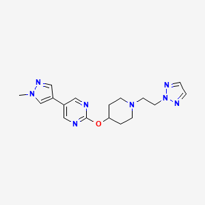 molecular formula C17H22N8O B6446876 5-(1-methyl-1H-pyrazol-4-yl)-2-({1-[2-(2H-1,2,3-triazol-2-yl)ethyl]piperidin-4-yl}oxy)pyrimidine CAS No. 2549024-62-4