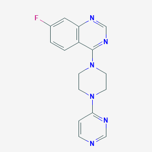 molecular formula C16H15FN6 B6446882 7-fluoro-4-[4-(pyrimidin-4-yl)piperazin-1-yl]quinazoline CAS No. 2549062-59-9