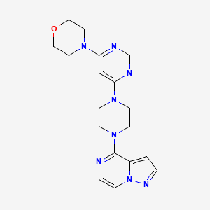 molecular formula C18H22N8O B6446891 4-[6-(4-{pyrazolo[1,5-a]pyrazin-4-yl}piperazin-1-yl)pyrimidin-4-yl]morpholine CAS No. 2640902-63-0