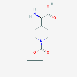 molecular formula C12H22N2O4 B064469 (R)-1-Boc-4-(氨基羧甲基)哌啶 CAS No. 177702-21-5