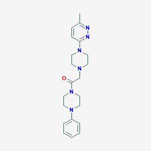 molecular formula C21H28N6O B6446906 2-[4-(6-methylpyridazin-3-yl)piperazin-1-yl]-1-(4-phenylpiperazin-1-yl)ethan-1-one CAS No. 2548987-86-4