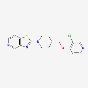 molecular formula C17H17ClN4OS B6446916 3-chloro-4-[(1-{[1,3]thiazolo[4,5-c]pyridin-2-yl}piperidin-4-yl)methoxy]pyridine CAS No. 2640892-20-0