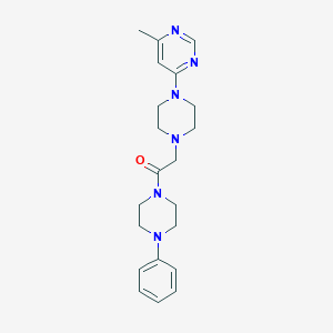 molecular formula C21H28N6O B6446963 2-[4-(6-methylpyrimidin-4-yl)piperazin-1-yl]-1-(4-phenylpiperazin-1-yl)ethan-1-one CAS No. 2548996-90-1