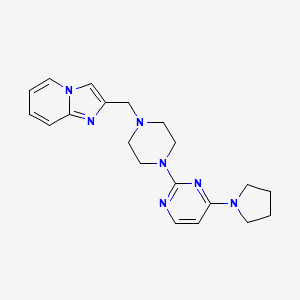 molecular formula C20H25N7 B6446990 2-[4-({imidazo[1,2-a]pyridin-2-yl}methyl)piperazin-1-yl]-4-(pyrrolidin-1-yl)pyrimidine CAS No. 2549037-89-8