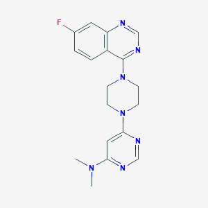 molecular formula C18H20FN7 B6446992 6-[4-(7-fluoroquinazolin-4-yl)piperazin-1-yl]-N,N-dimethylpyrimidin-4-amine CAS No. 2549051-36-5