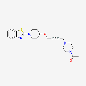 molecular formula C22H28N4O2S B6447012 1-[4-(4-{[1-(1,3-benzothiazol-2-yl)piperidin-4-yl]oxy}but-2-yn-1-yl)piperazin-1-yl]ethan-1-one CAS No. 2640892-90-4