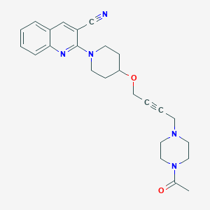 molecular formula C25H29N5O2 B6447019 2-(4-{[4-(4-acetylpiperazin-1-yl)but-2-yn-1-yl]oxy}piperidin-1-yl)quinoline-3-carbonitrile CAS No. 2640880-83-5