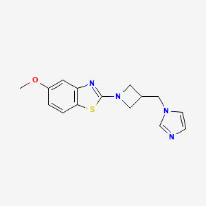 molecular formula C15H16N4OS B6447024 2-{3-[(1H-imidazol-1-yl)methyl]azetidin-1-yl}-5-methoxy-1,3-benzothiazole CAS No. 2548996-94-5