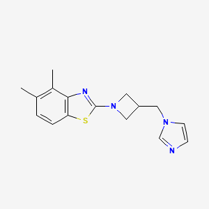 molecular formula C16H18N4S B6447030 2-{3-[(1H-imidazol-1-yl)methyl]azetidin-1-yl}-4,5-dimethyl-1,3-benzothiazole CAS No. 2549000-13-5