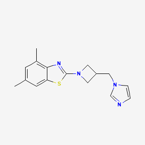 molecular formula C16H18N4S B6447049 2-{3-[(1H-imidazol-1-yl)methyl]azetidin-1-yl}-4,6-dimethyl-1,3-benzothiazole CAS No. 2549056-57-5