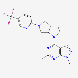 molecular formula C19H20F3N7 B6447058 2-(1-{1,6-dimethyl-1H-pyrazolo[3,4-d]pyrimidin-4-yl}-octahydropyrrolo[2,3-c]pyrrol-5-yl)-5-(trifluoromethyl)pyridine CAS No. 2549028-71-7