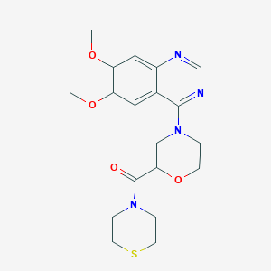molecular formula C19H24N4O4S B6447076 6,7-dimethoxy-4-[2-(thiomorpholine-4-carbonyl)morpholin-4-yl]quinazoline CAS No. 2640842-94-8
