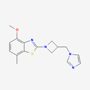 molecular formula C16H18N4OS B6447091 2-{3-[(1H-imidazol-1-yl)methyl]azetidin-1-yl}-4-methoxy-7-methyl-1,3-benzothiazole CAS No. 2548997-04-0