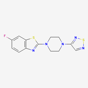 molecular formula C13H12FN5S2 B6447098 6-fluoro-2-[4-(1,2,5-thiadiazol-3-yl)piperazin-1-yl]-1,3-benzothiazole CAS No. 2640963-25-1