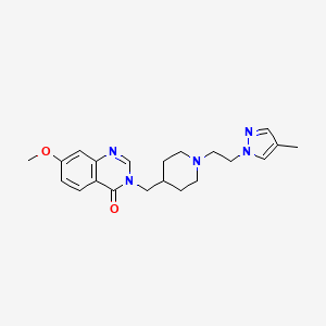 molecular formula C21H27N5O2 B6447113 7-methoxy-3-({1-[2-(4-methyl-1H-pyrazol-1-yl)ethyl]piperidin-4-yl}methyl)-3,4-dihydroquinazolin-4-one CAS No. 2549032-00-8