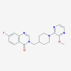 molecular formula C19H20FN5O2 B6447142 7-fluoro-3-{[1-(3-methoxypyrazin-2-yl)piperidin-4-yl]methyl}-3,4-dihydroquinazolin-4-one CAS No. 2549063-76-3