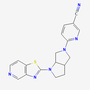 molecular formula C18H16N6S B6447168 6-(1-{[1,3]thiazolo[4,5-c]pyridin-2-yl}-octahydropyrrolo[2,3-c]pyrrol-5-yl)pyridine-3-carbonitrile CAS No. 2640975-26-2