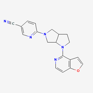 molecular formula C19H17N5O B6447183 6-(1-{furo[3,2-c]pyridin-4-yl}-octahydropyrrolo[3,4-b]pyrrol-5-yl)pyridine-3-carbonitrile CAS No. 2640975-38-6