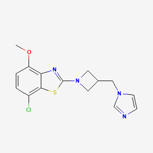 molecular formula C15H15ClN4OS B6447198 7-chloro-2-{3-[(1H-imidazol-1-yl)methyl]azetidin-1-yl}-4-methoxy-1,3-benzothiazole CAS No. 2548997-77-7