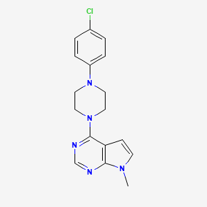 molecular formula C17H18ClN5 B6447200 1-(4-chlorophenyl)-4-{7-methyl-7H-pyrrolo[2,3-d]pyrimidin-4-yl}piperazine CAS No. 2549028-32-0
