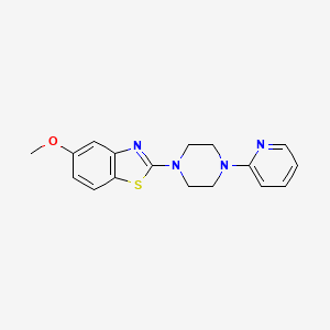 molecular formula C17H18N4OS B6447206 5-methoxy-2-[4-(pyridin-2-yl)piperazin-1-yl]-1,3-benzothiazole CAS No. 2640815-64-9