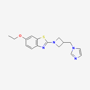 molecular formula C16H18N4OS B6447215 6-ethoxy-2-{3-[(1H-imidazol-1-yl)methyl]azetidin-1-yl}-1,3-benzothiazole CAS No. 2548983-88-4