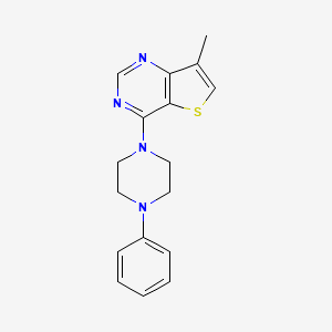 molecular formula C17H18N4S B6447242 1-{7-methylthieno[3,2-d]pyrimidin-4-yl}-4-phenylpiperazine CAS No. 2549040-81-3