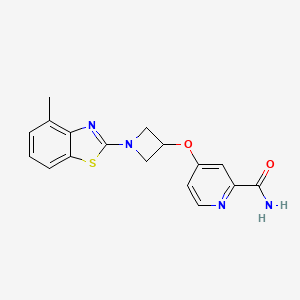 molecular formula C17H16N4O2S B6447248 4-{[1-(4-methyl-1,3-benzothiazol-2-yl)azetidin-3-yl]oxy}pyridine-2-carboxamide CAS No. 2640963-66-0