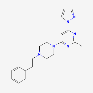 2-methyl-4-[4-(2-phenylethyl)piperazin-1-yl]-6-(1H-pyrazol-1-yl)pyrimidine