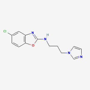 molecular formula C13H13ClN4O B6447300 5-chloro-N-[3-(1H-imidazol-1-yl)propyl]-1,3-benzoxazol-2-amine CAS No. 2347681-85-8